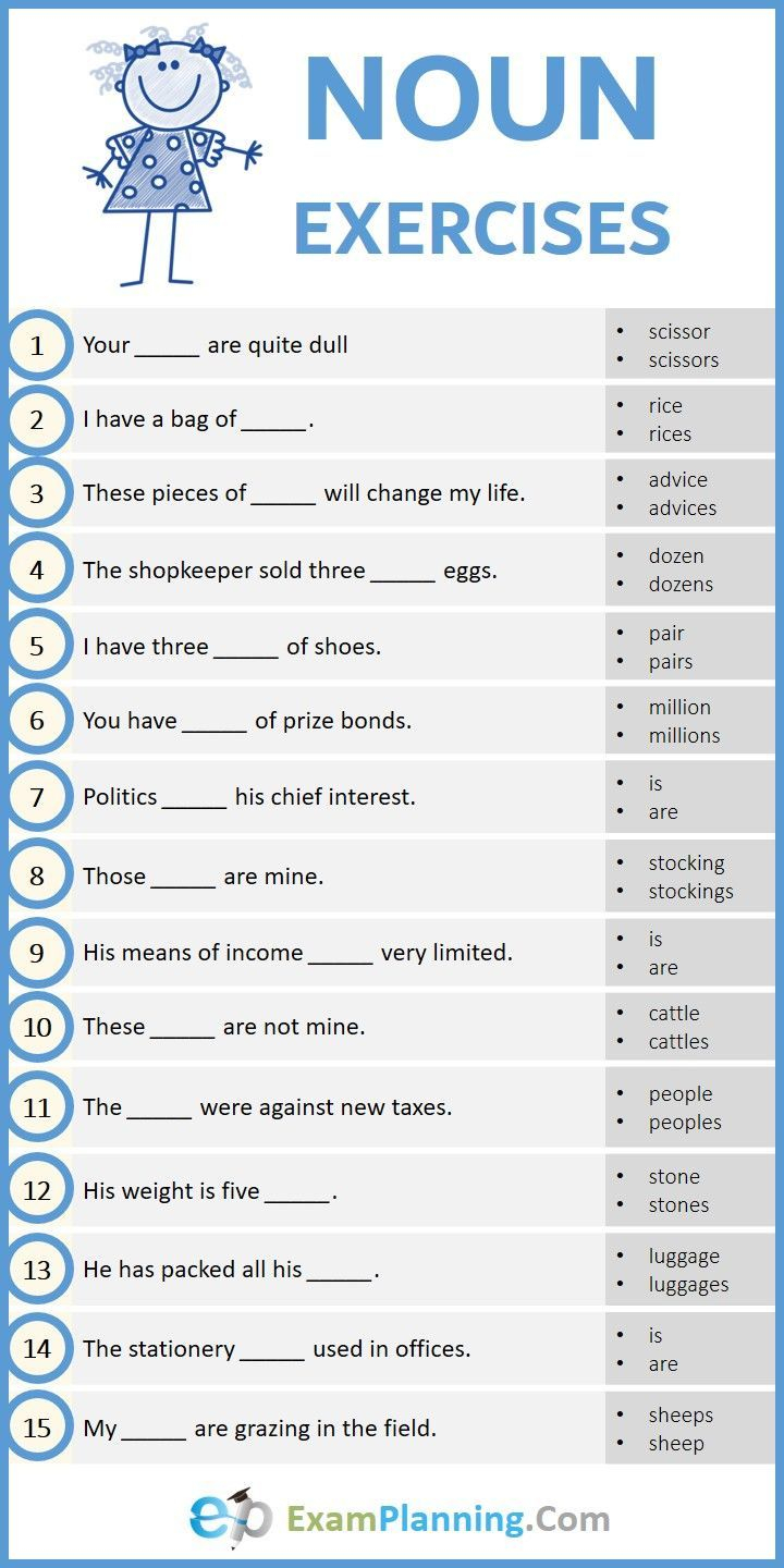 30 English Worksheets For Grade 1 Grammar Nouns