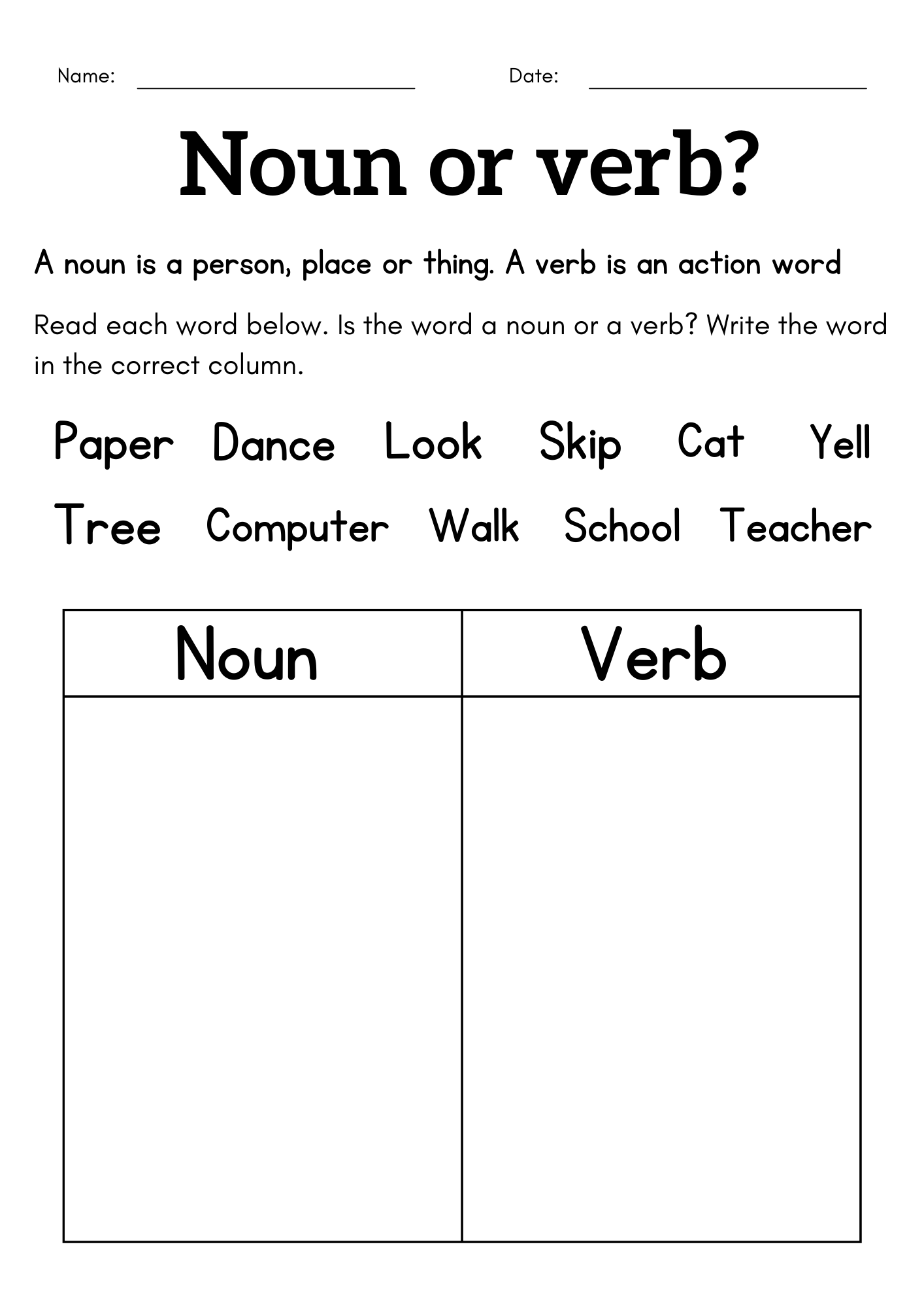 30 English Worksheets For Grade 1 Grammar Nouns
