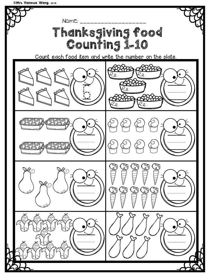 30 Free Thanksgiving Math Worksheets For Kindergarten