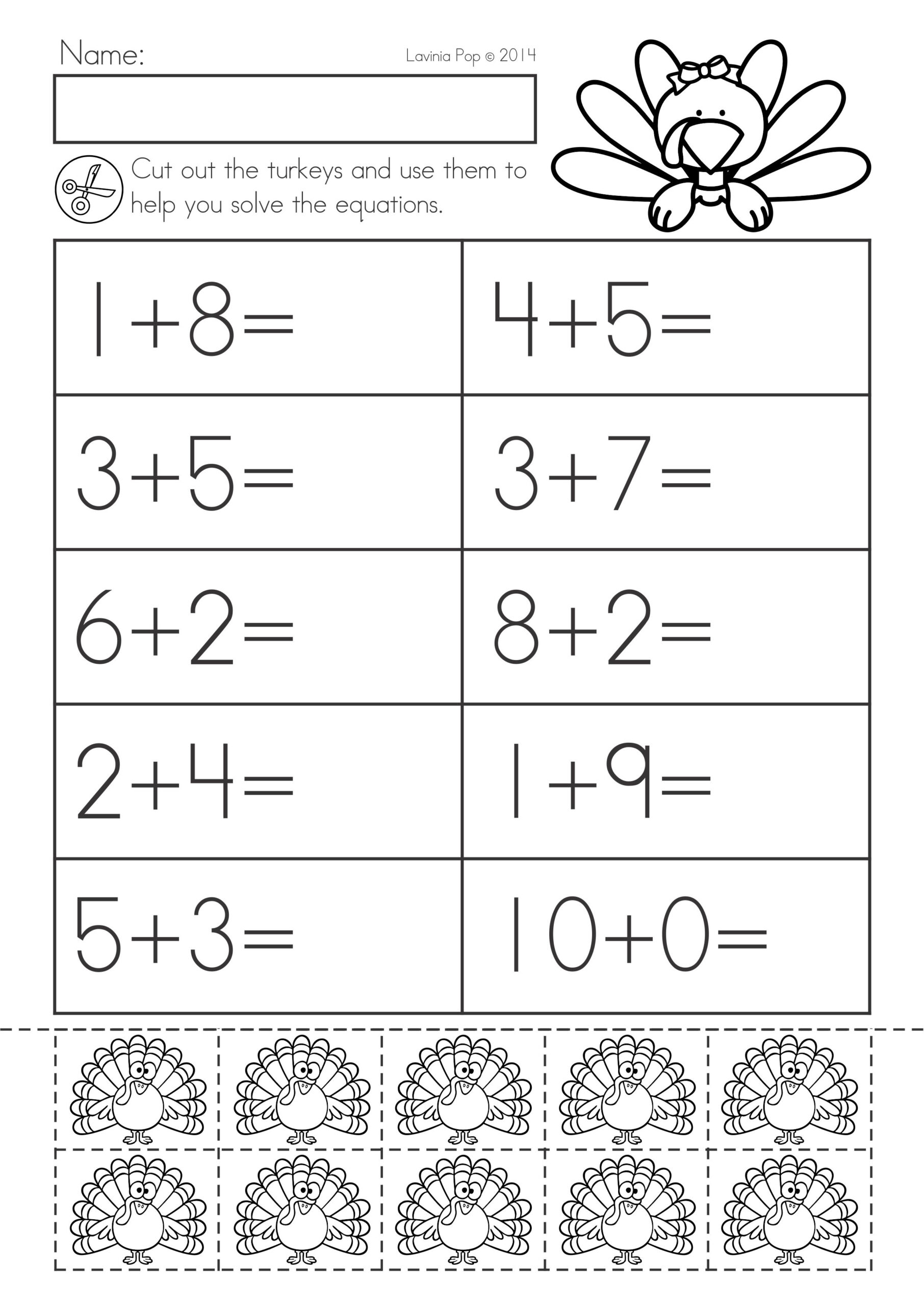 30 Free Thanksgiving Math Worksheets For Kindergarten