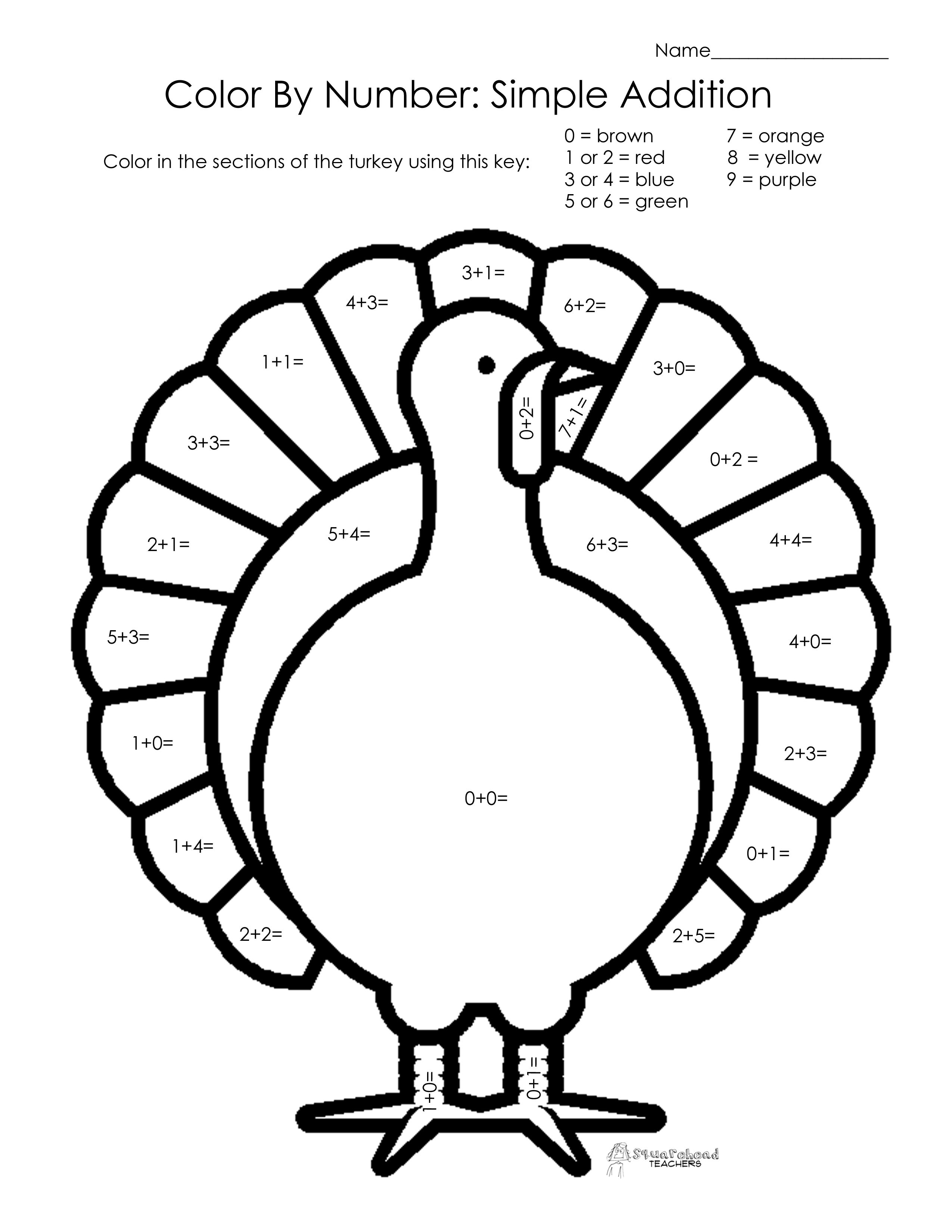 30 Free Thanksgiving Math Worksheets For Kindergarten