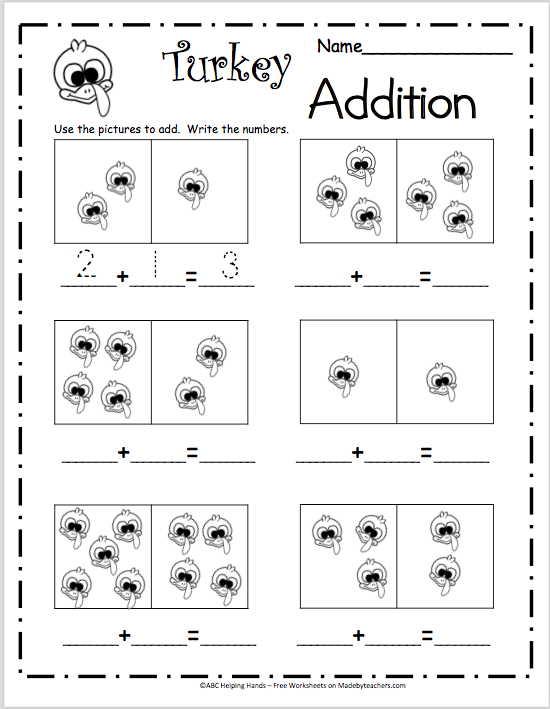 30 Free Thanksgiving Math Worksheets For Kindergarten