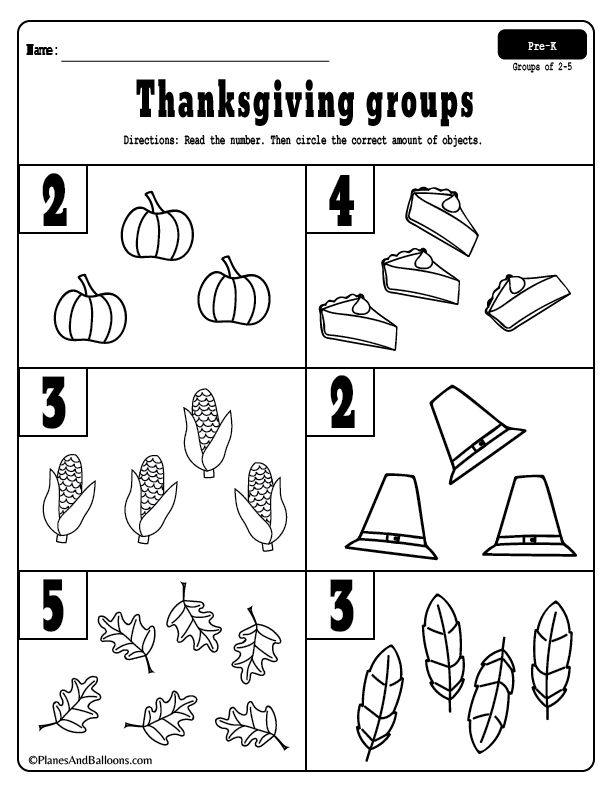 30 Free Thanksgiving Math Worksheets For Kindergarten