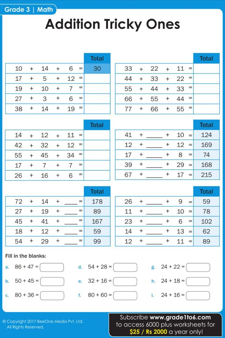 30 Grade 3 Math Worksheets Plus