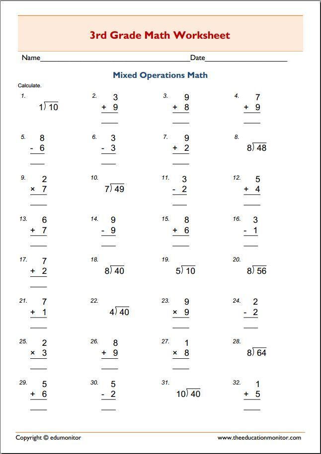 30 Grade 3 Math Worksheets Plus