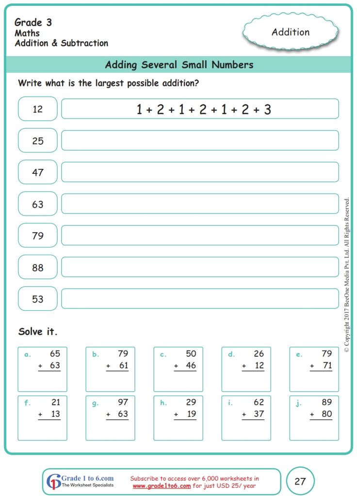 30 Grade 3 Math Worksheets Plus