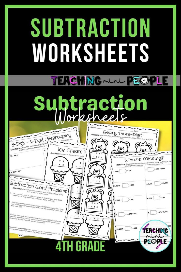 30 Math Worksheets For 4Th Grade Subtraction