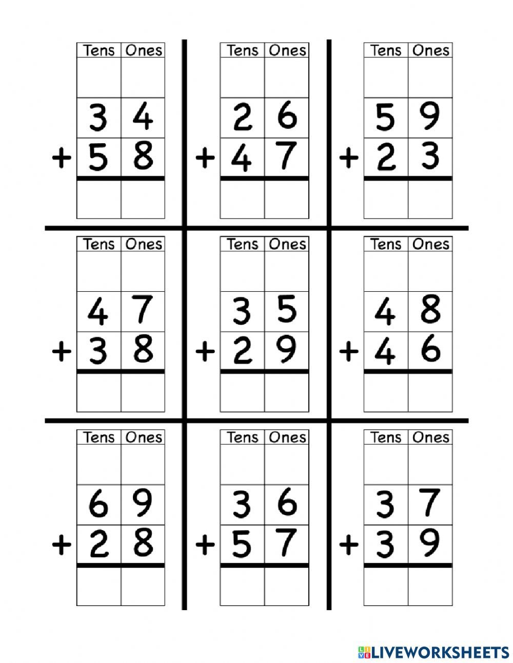 30 Math Worksheets With Regrouping