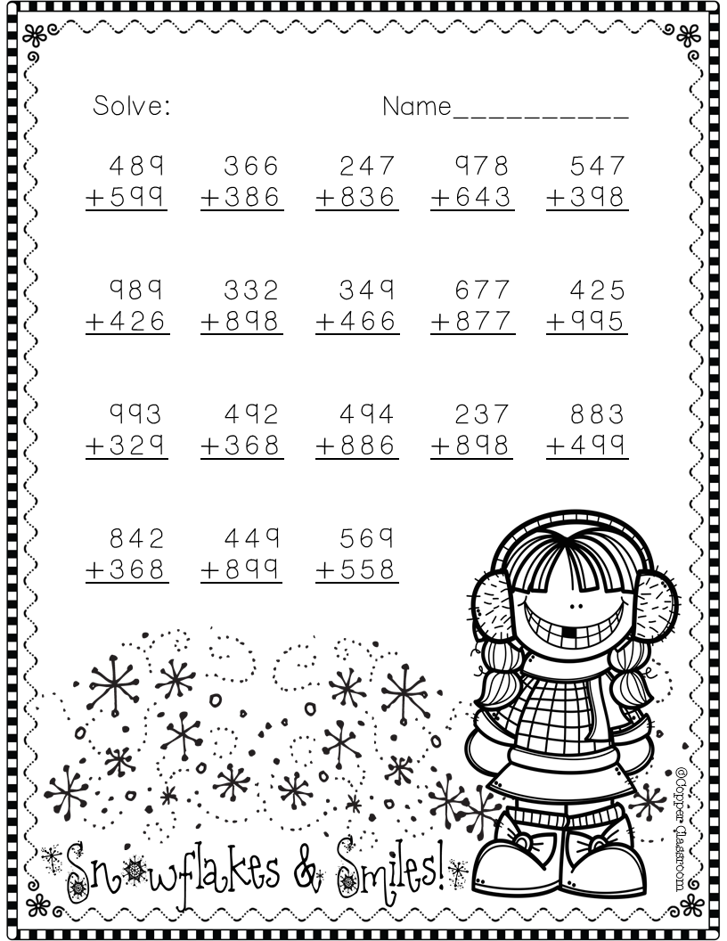 30 Math Worksheets With Regrouping