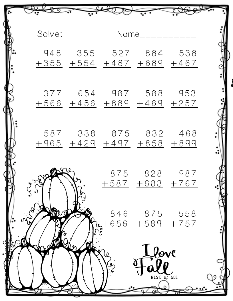 30 Math Worksheets With Regrouping