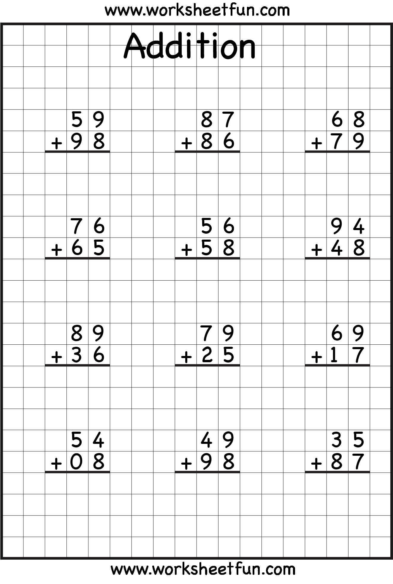 30 Math Worksheets With Regrouping