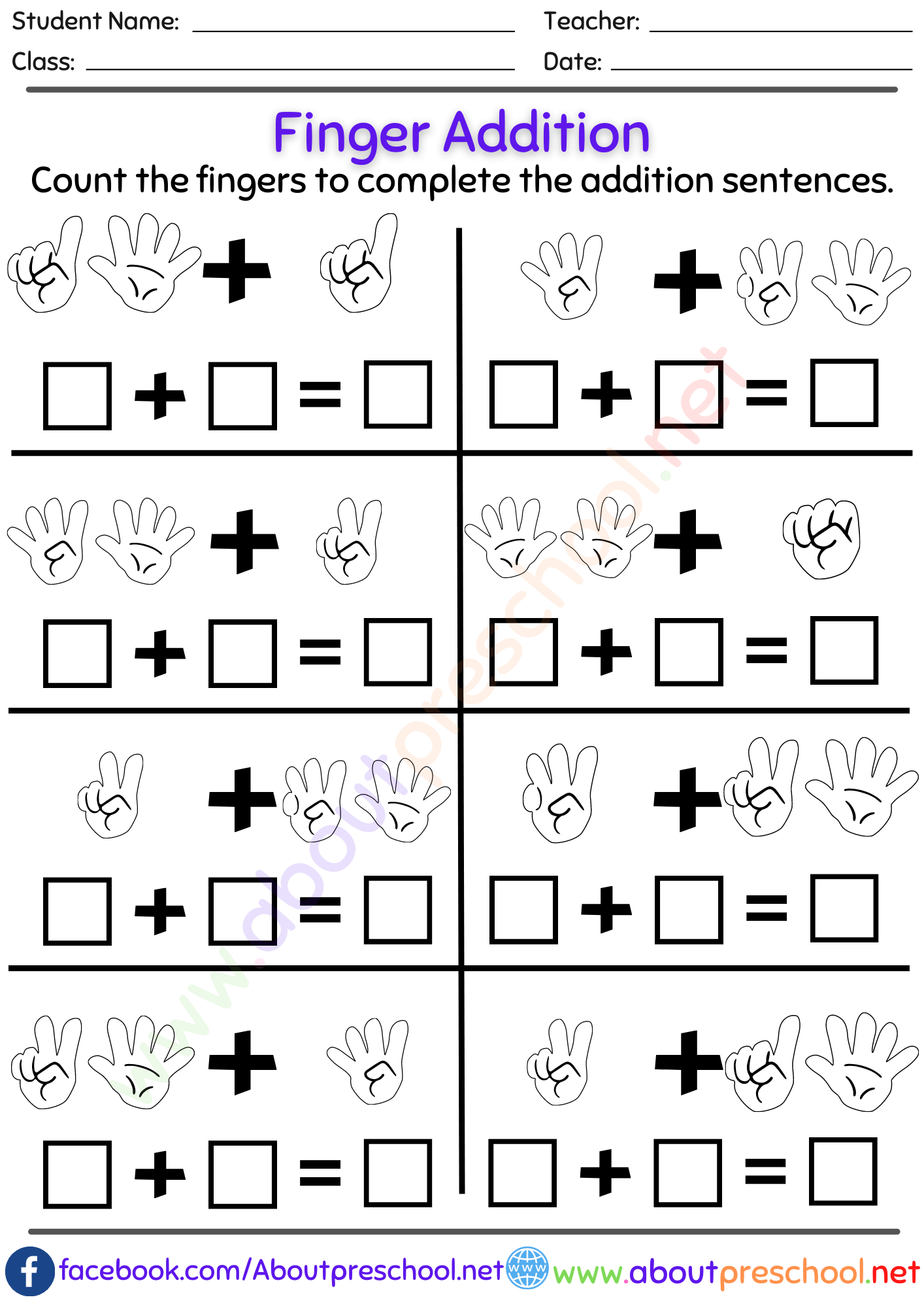 30 Maths Addition Worksheets Lkg