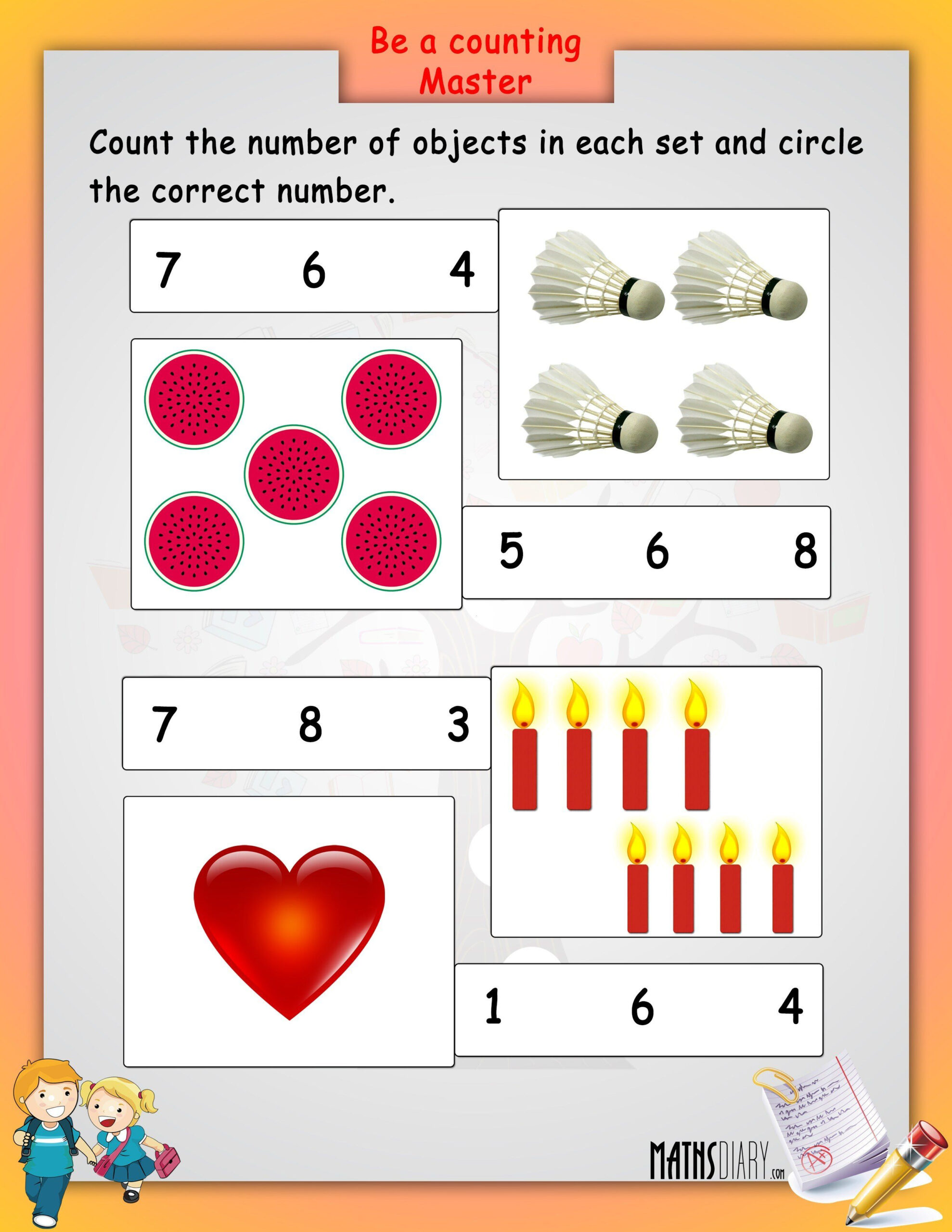 30 Maths Addition Worksheets Lkg