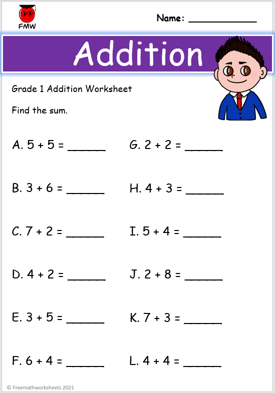 30 Maths Addition Worksheets Lkg