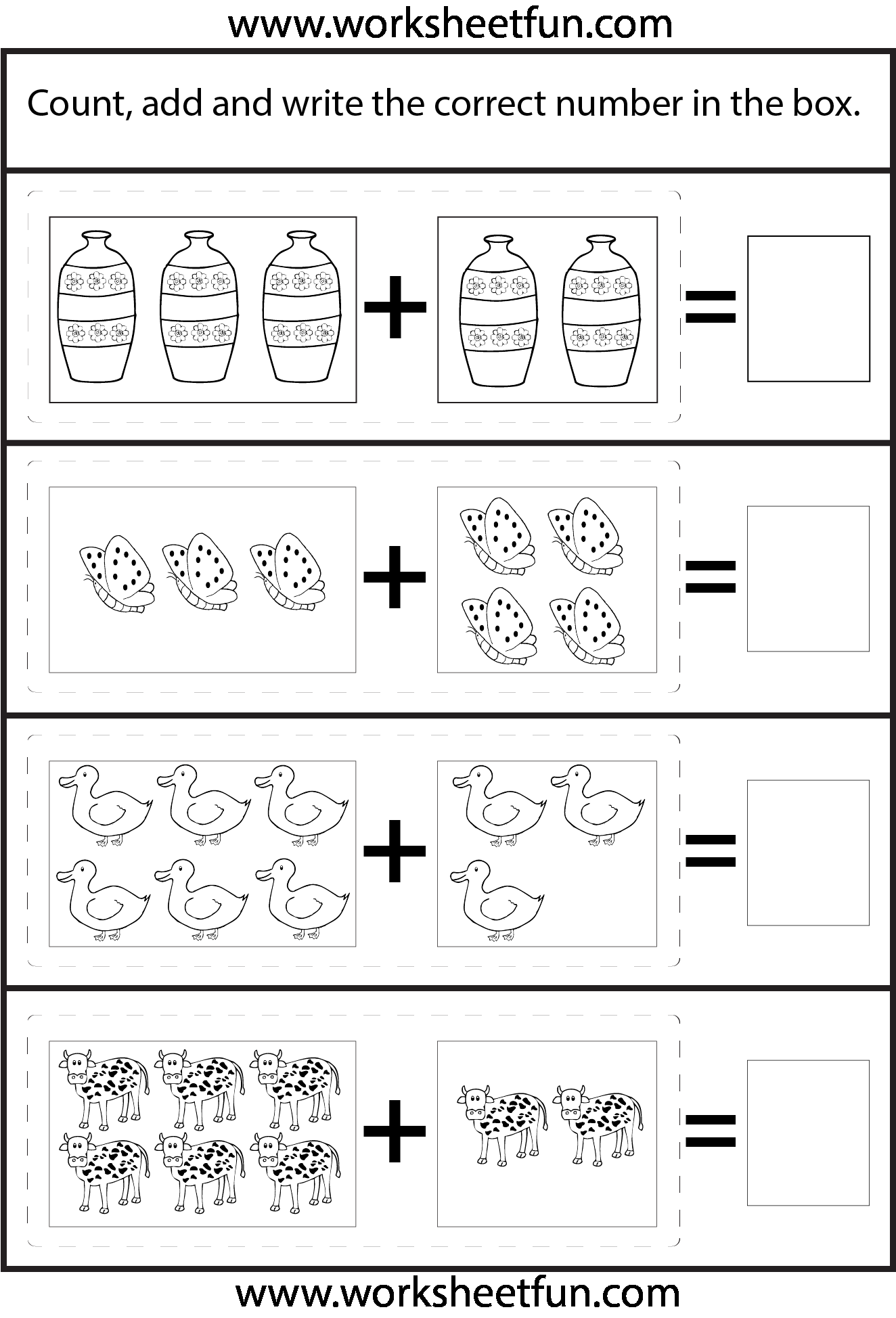 30 Maths Addition Worksheets Lkg