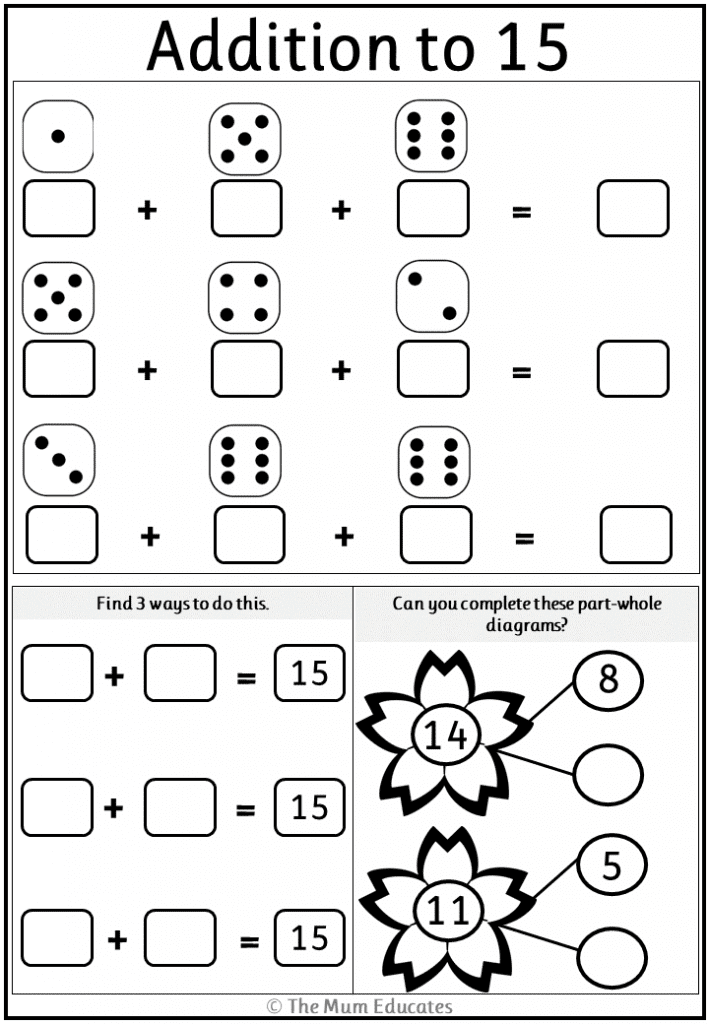 30 Maths Addition Worksheets Lkg