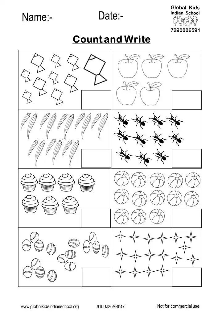 30 Maths Addition Worksheets Lkg