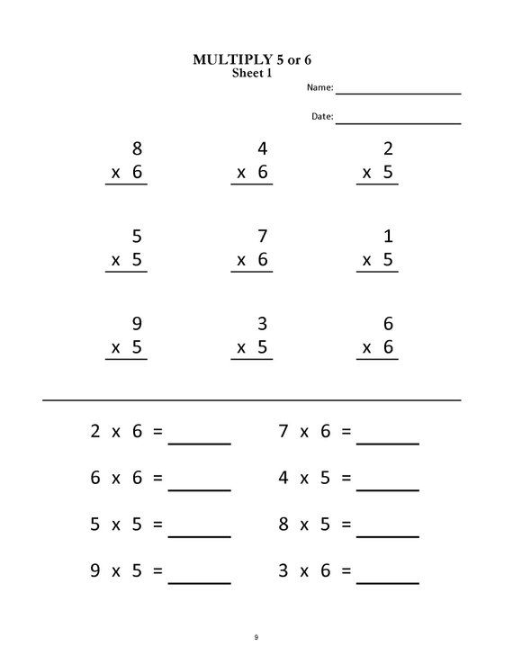 30 Maths Multiplication Worksheets For Class 2