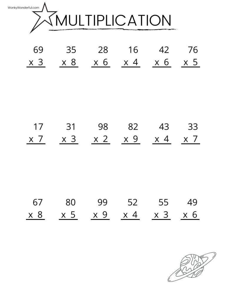 30 Maths Multiplication Worksheets For Class 2