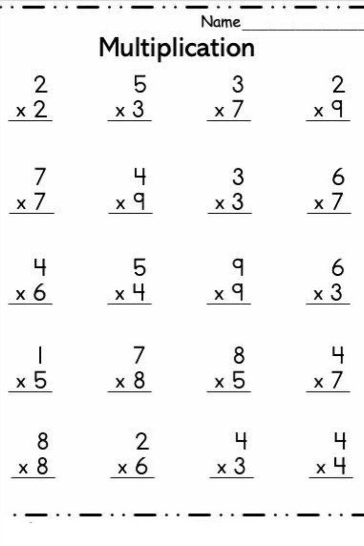 30 Maths Multiplication Worksheets For Class 2