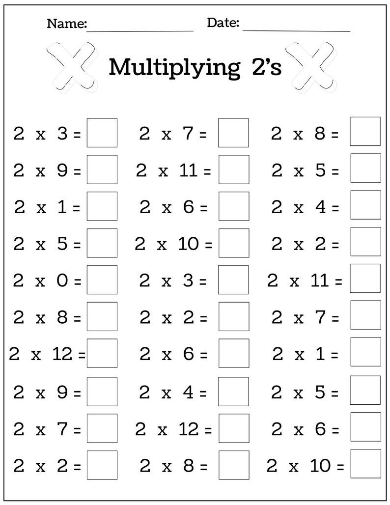 30 Maths Multiplication Worksheets For Class 2