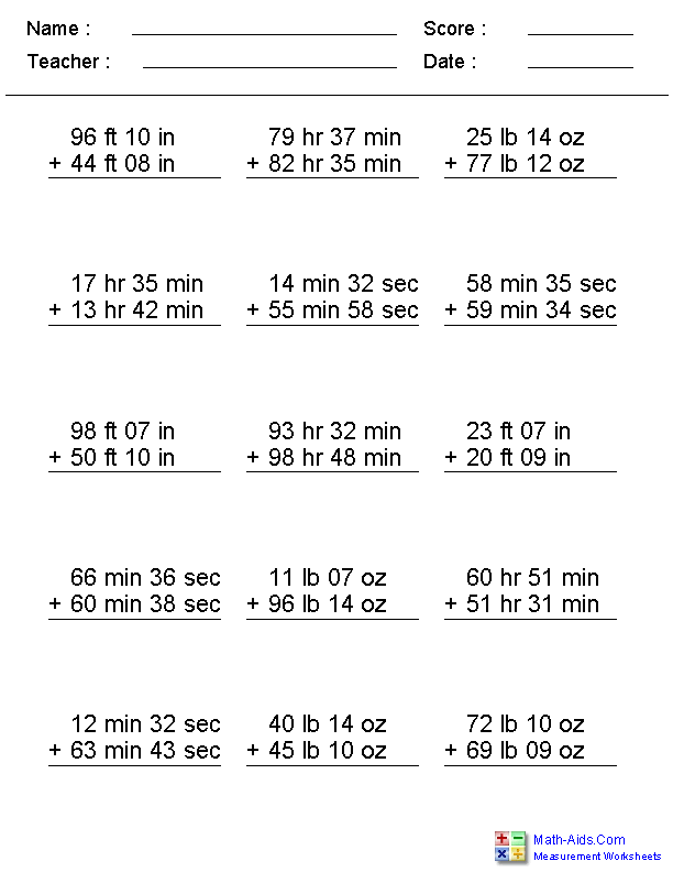 30 Measurement Addition Worksheets 2Nd Grade