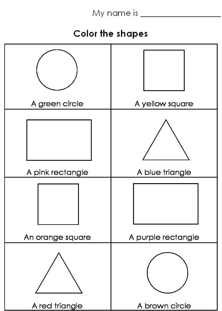 30 Shapes And Colors Worksheets For Kindergarten