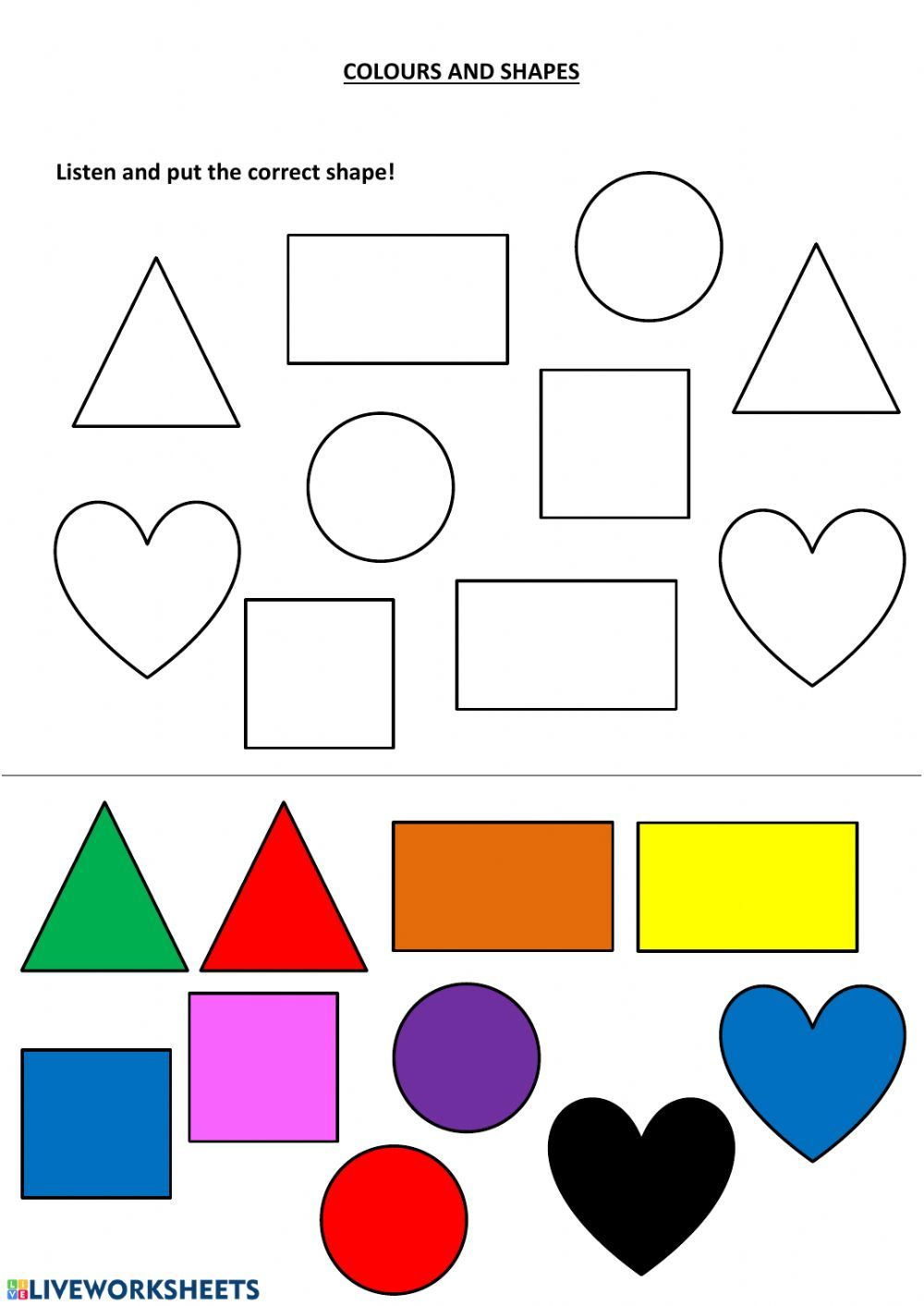 30 Shapes And Colors Worksheets For Kindergarten