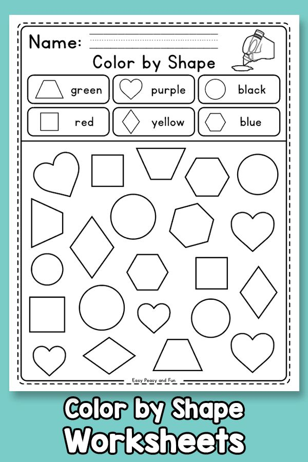 30 Shapes And Colors Worksheets For Kindergarten