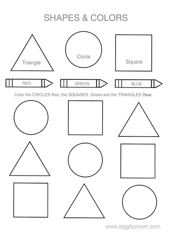 30 Shapes And Colors Worksheets For Kindergarten