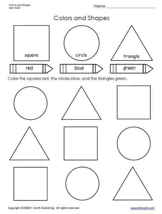 30 Shapes And Colors Worksheets For Kindergarten