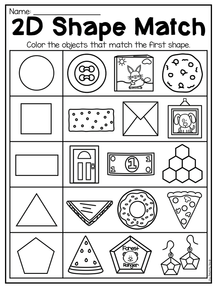 30 Shapes Pattern Worksheets For Kindergarten