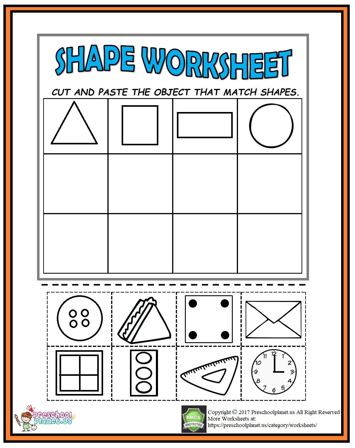 30 Shapes Pattern Worksheets For Kindergarten