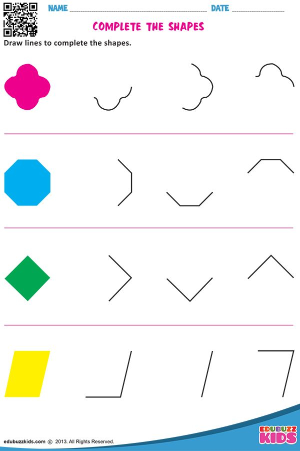 30 Shapes Pattern Worksheets For Kindergarten