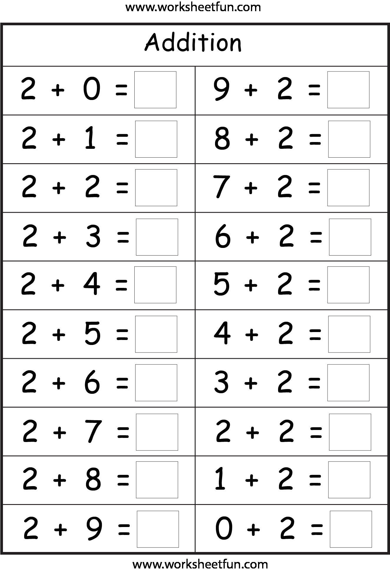 30 Simple Math Worksheets For Kids