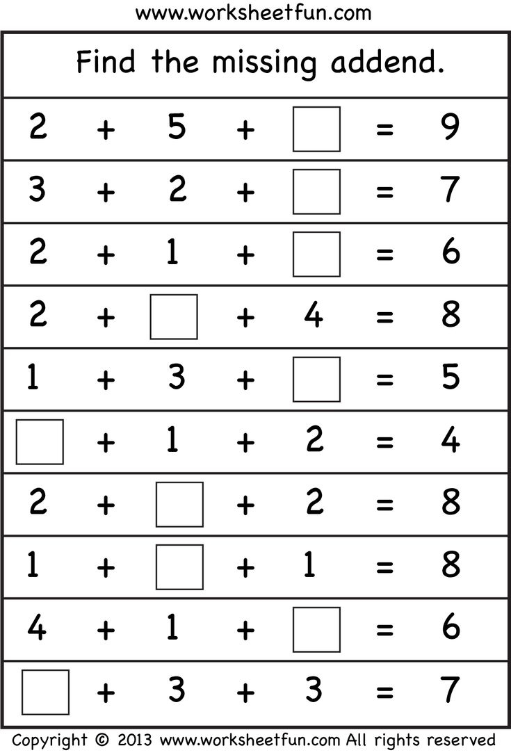 30 Simple Math Worksheets For Kids