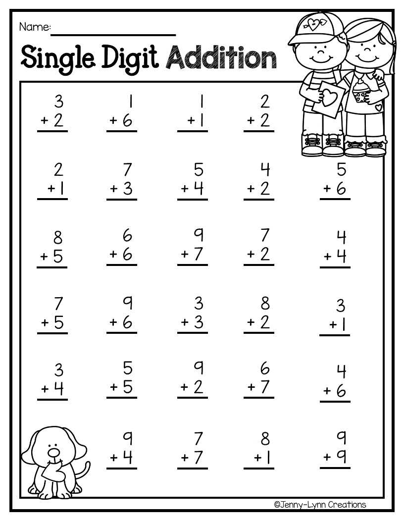 30 Simple Math Worksheets For Kids