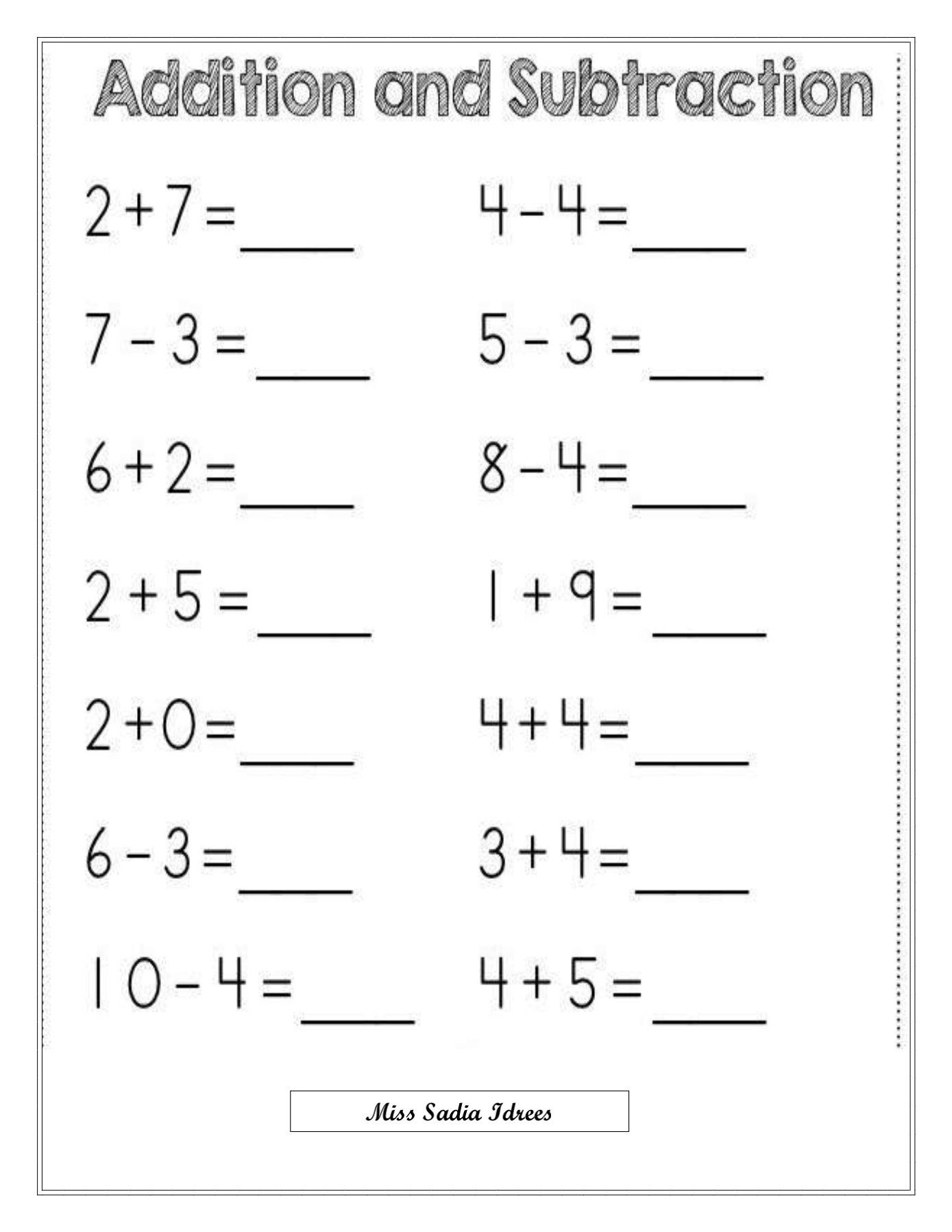 21 1St Grade Math Worksheets Free Addition And Subtraction Numbers