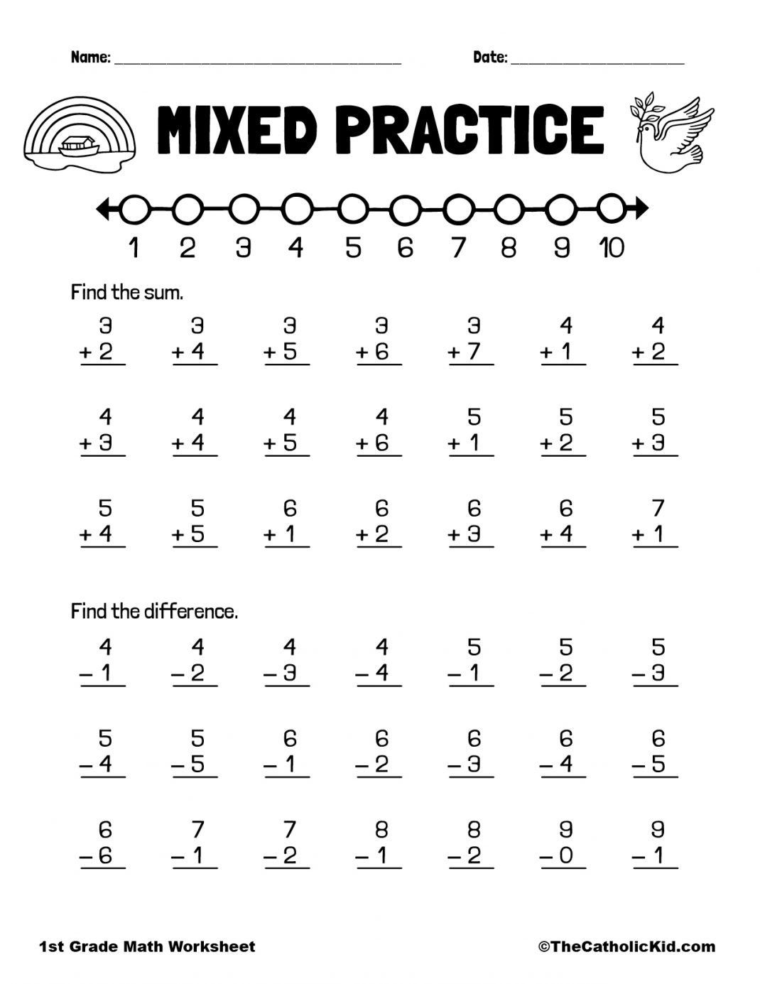 21 1St Grade Math Worksheets Free Addition And Subtraction Numbers