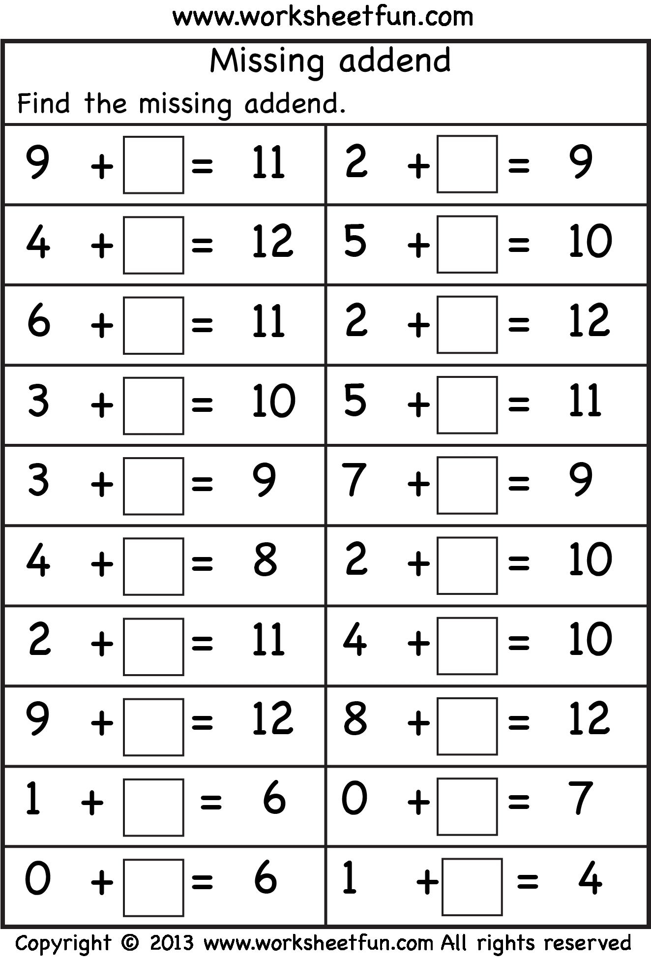 21 1St Grade Math Worksheets Free Addition And Subtraction Numbers