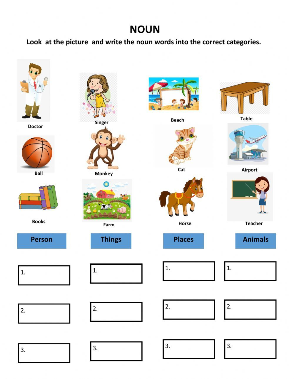 21 English Worksheets For Grade 1 Grammar Nouns