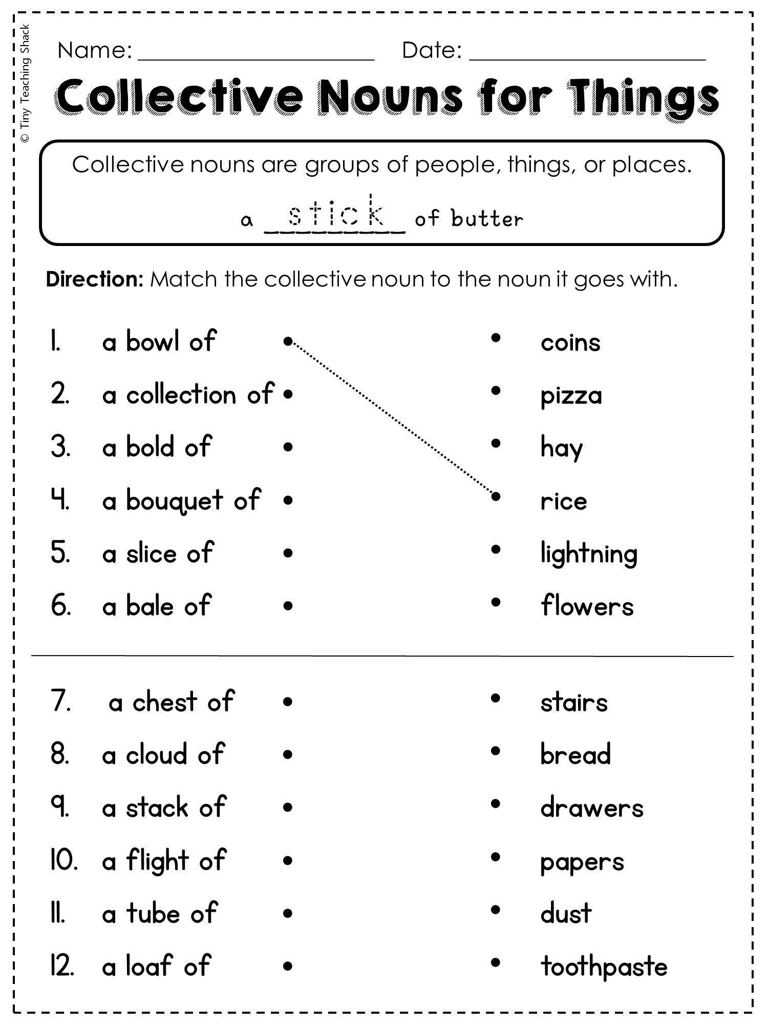21 English Worksheets For Grade 1 Grammar Nouns