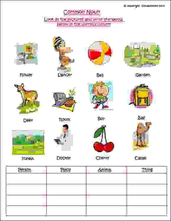 21 English Worksheets For Grade 1 Grammar Nouns
