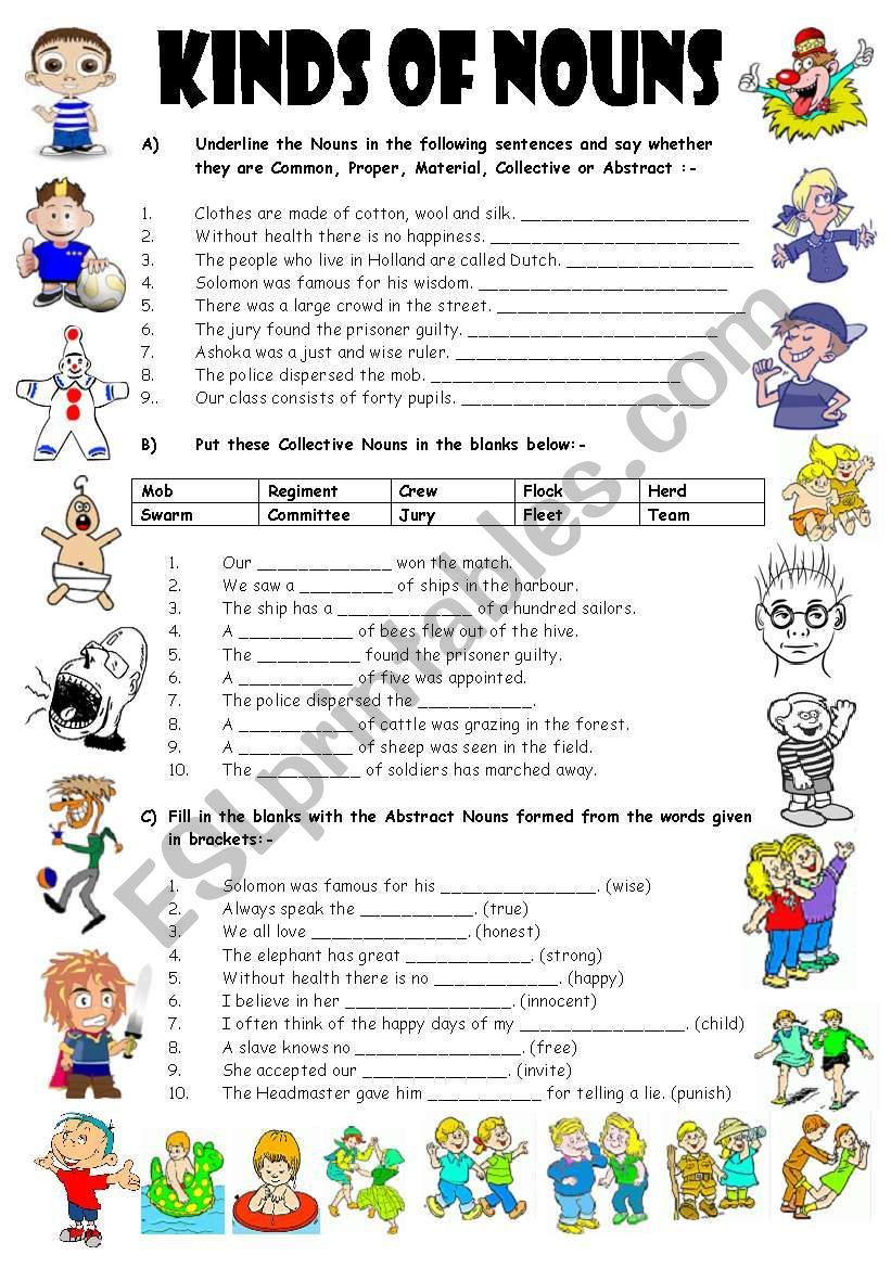 21 English Worksheets For Grade 1 Grammar Nouns