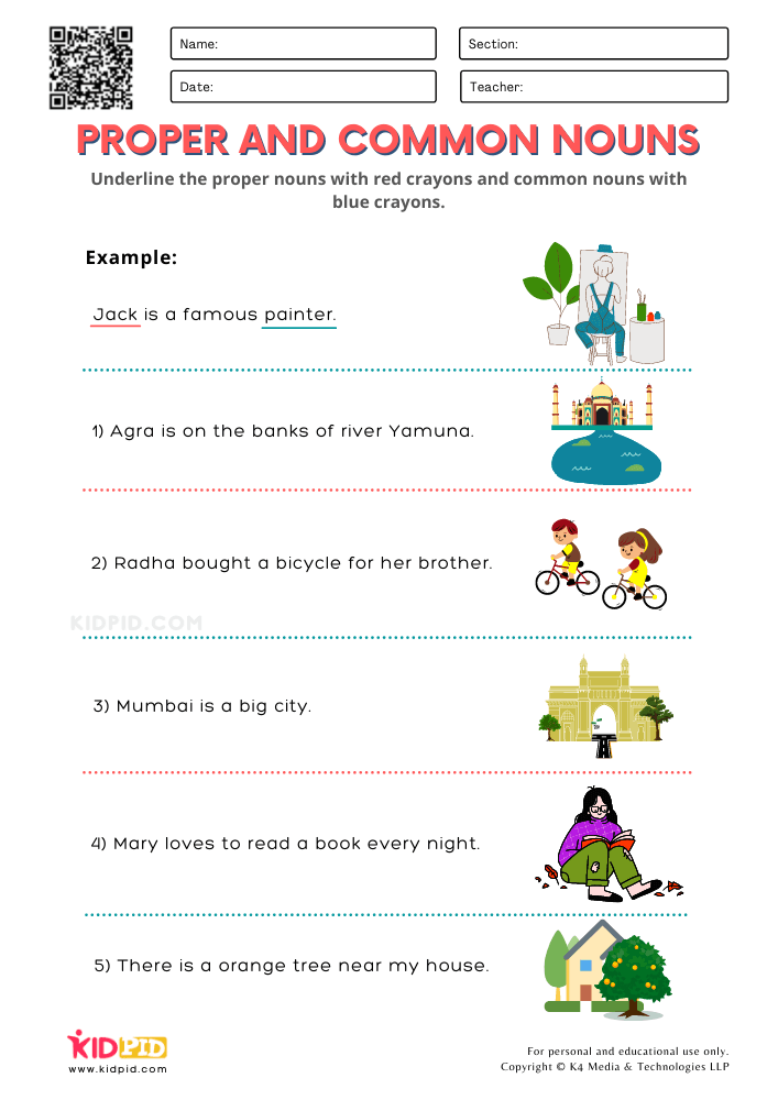 21 English Worksheets For Grade 1 Grammar Nouns
