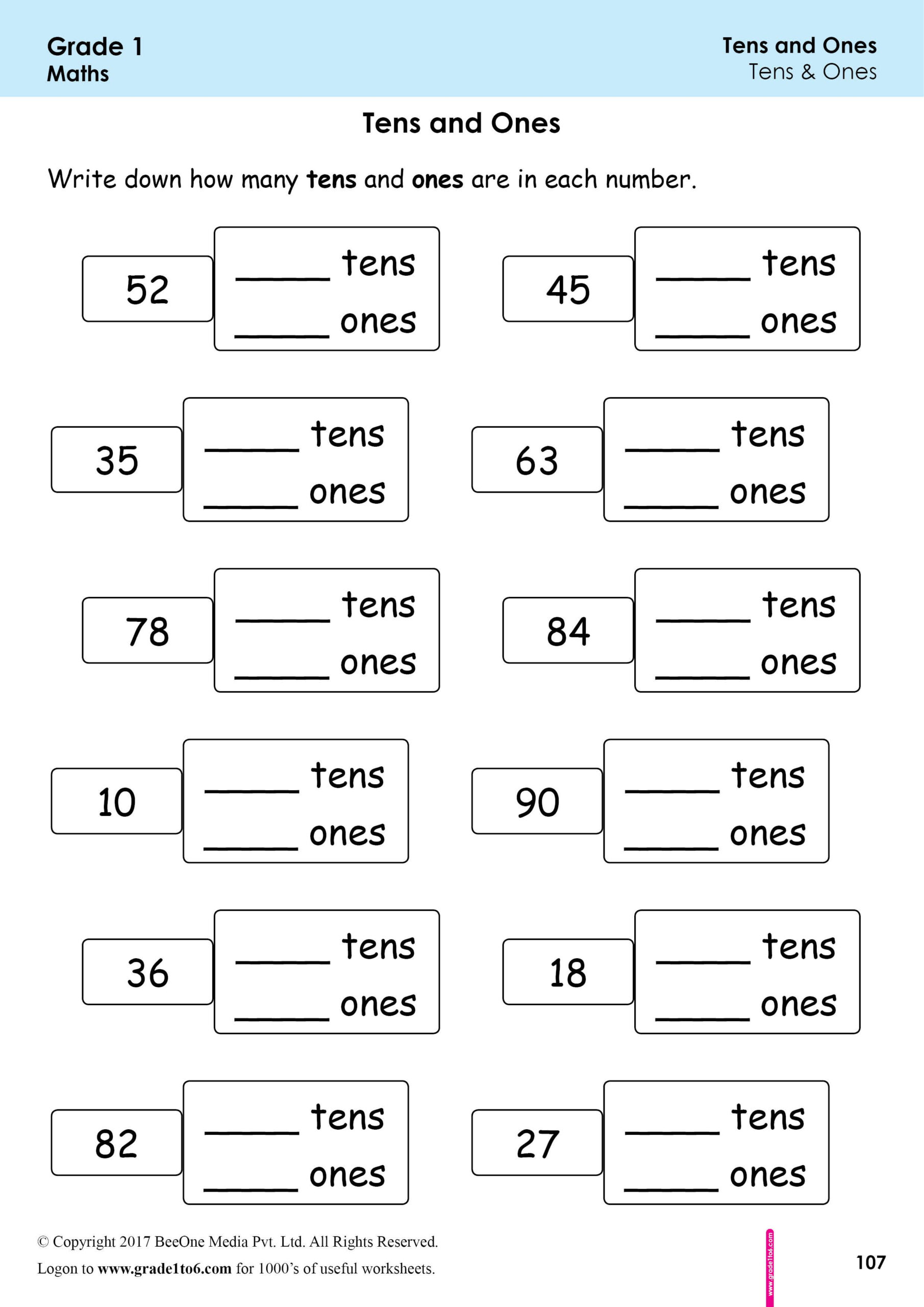 21 Grade 1 Math Worksheets Free Printable Numbers