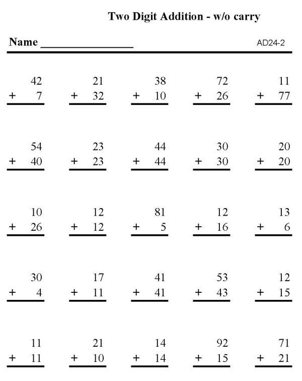 21 Maths Addition Worksheets Lkg