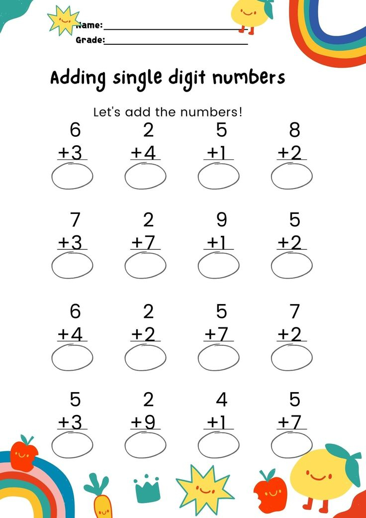 21 Maths Addition Worksheets Lkg