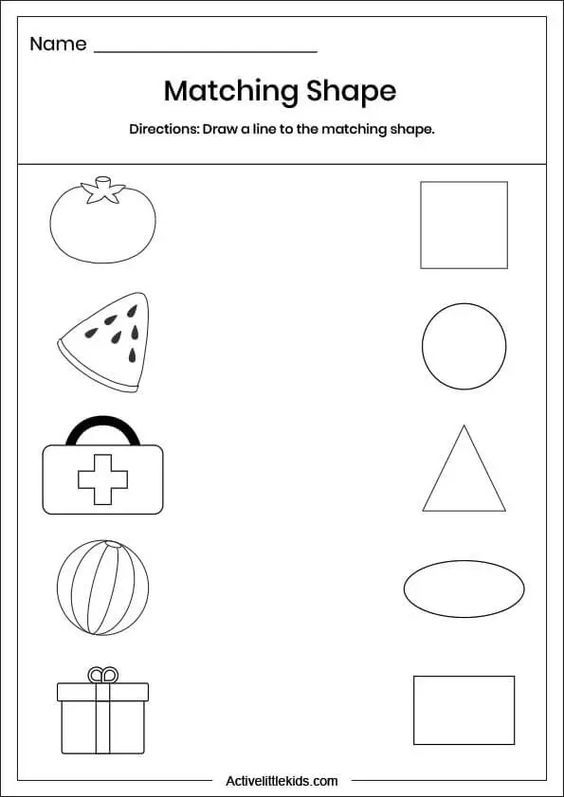 21 Shapes Pattern Worksheets For Kindergarten