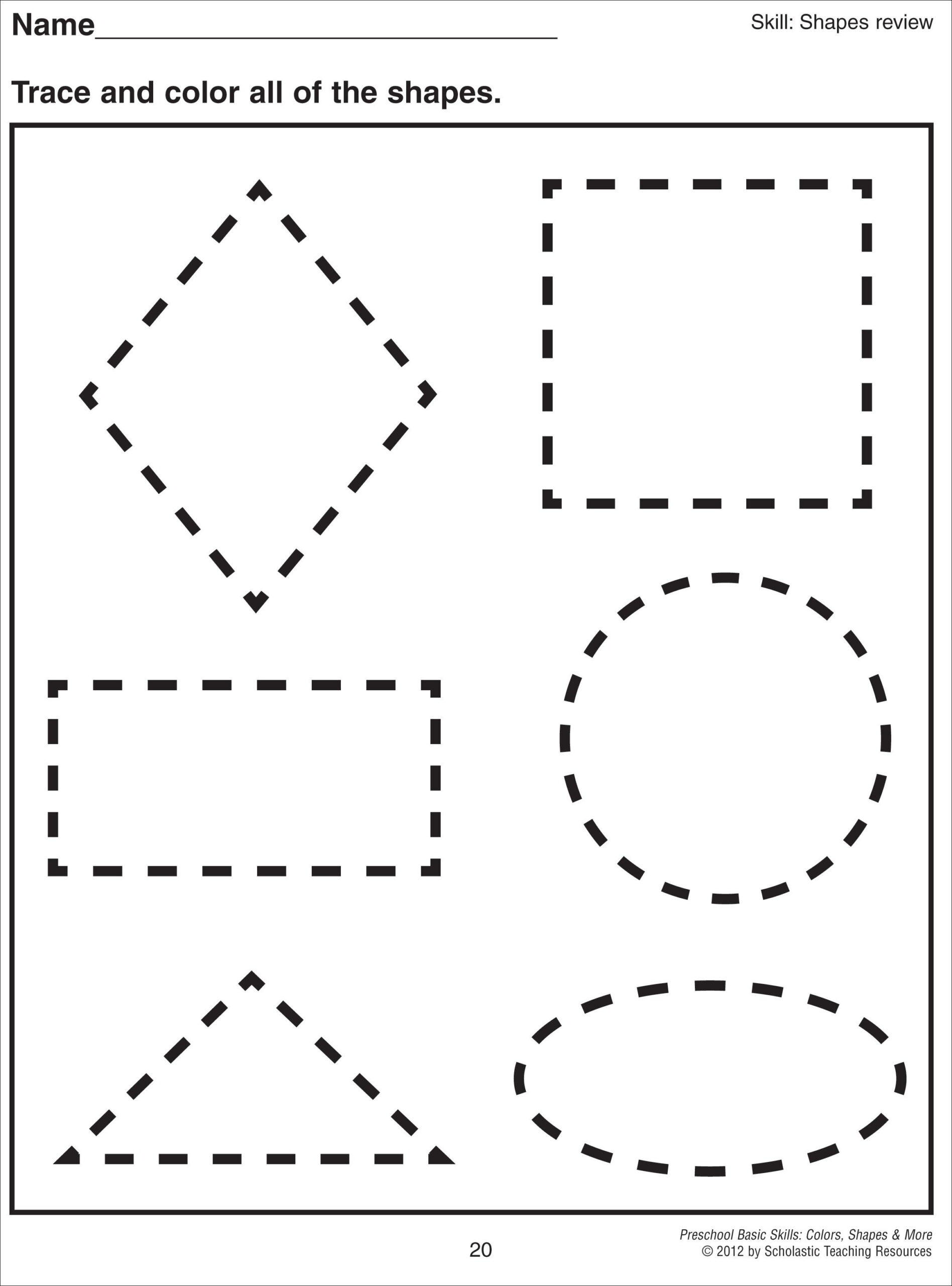 21 Shapes Pattern Worksheets For Kindergarten